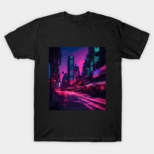 Neon Lit Cityscape T-Shirt